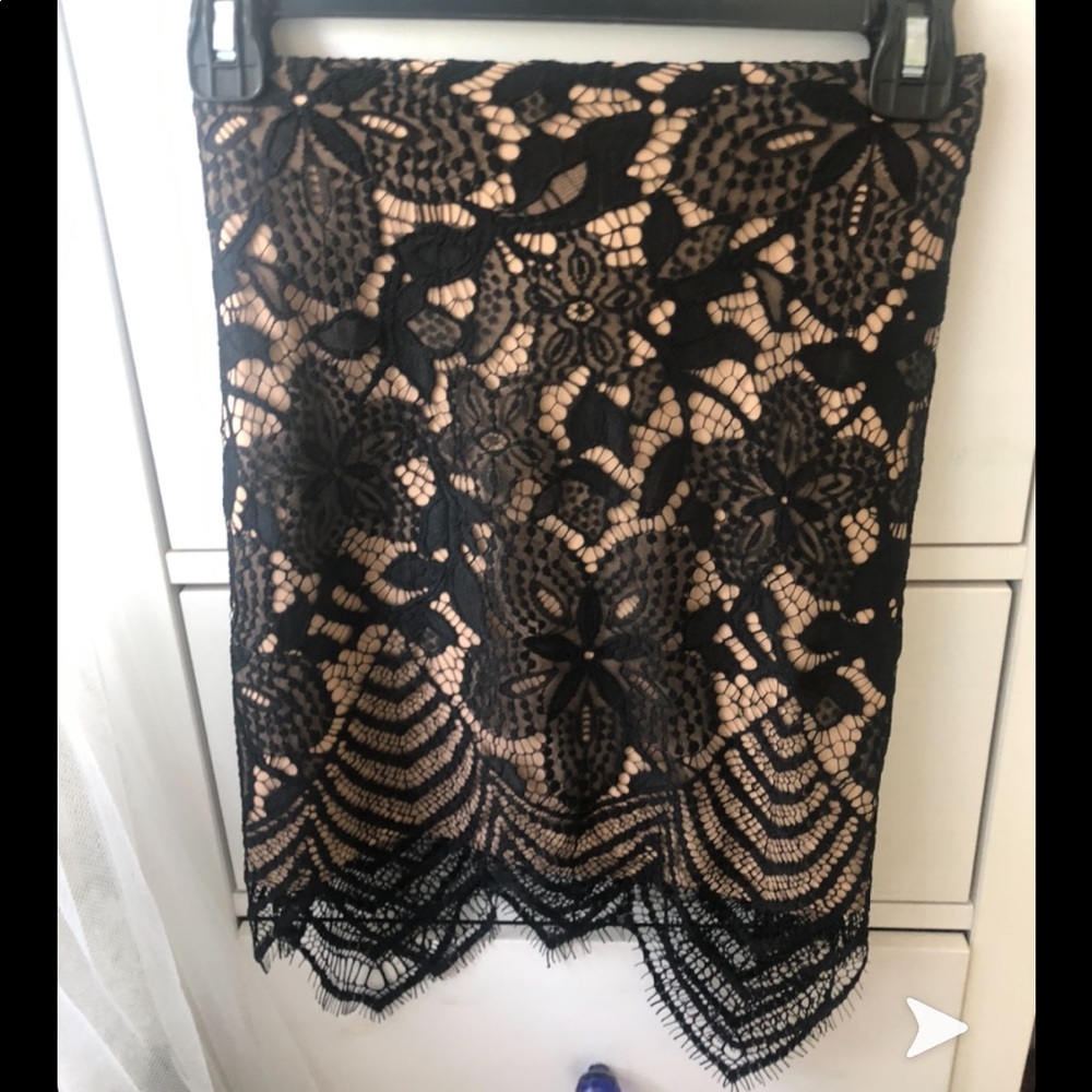Black lace skirt